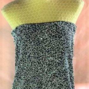 black beaded dress by Chetta B